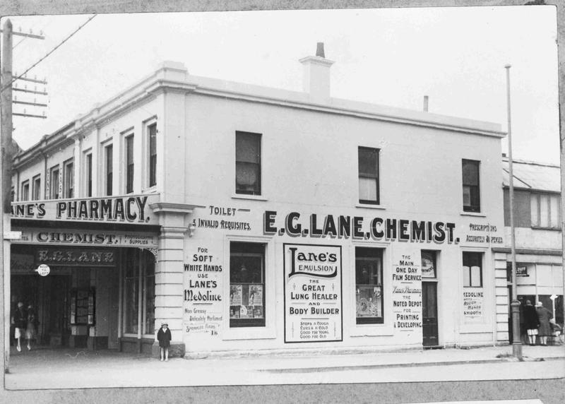 E. G. Lane, chemist at the corner of Thames and Wear Streets Culture